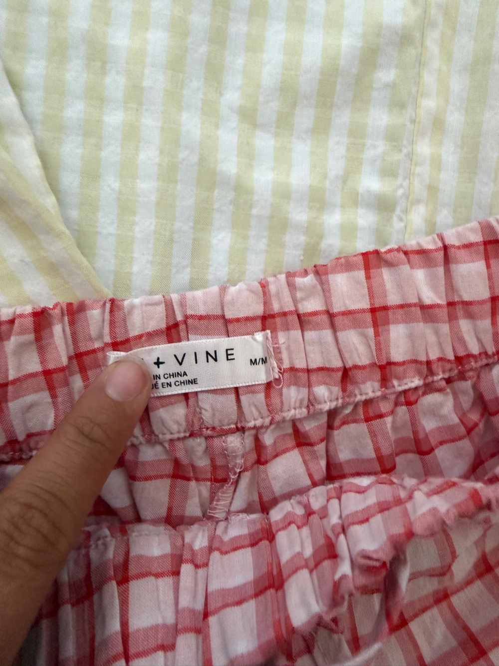 Bundle of 2 Wide Leg Baggy Flowy Summer Printed Pants Yellow Stripe Pink Stripe - Picture 2 of 3